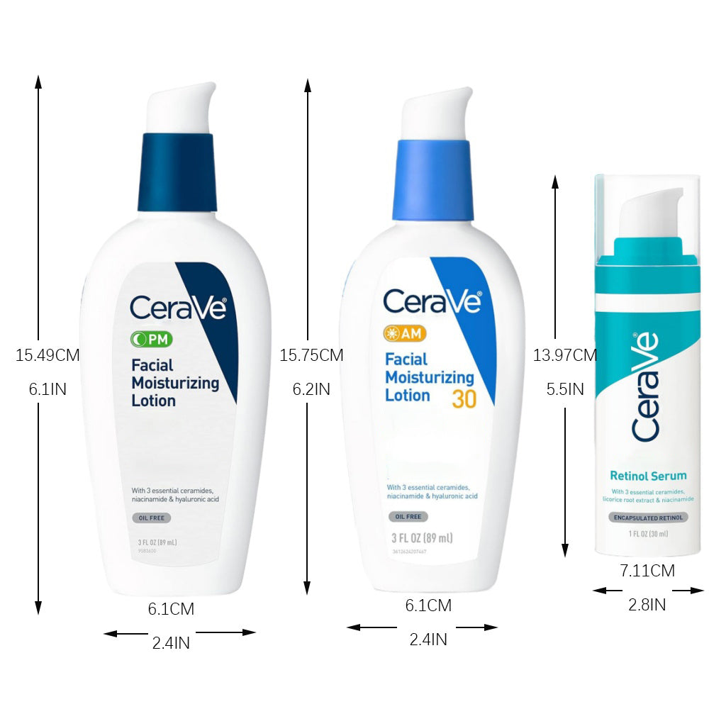Cerave AM Facial +CeraVe PM Facial +CeraVe Retinol Serum