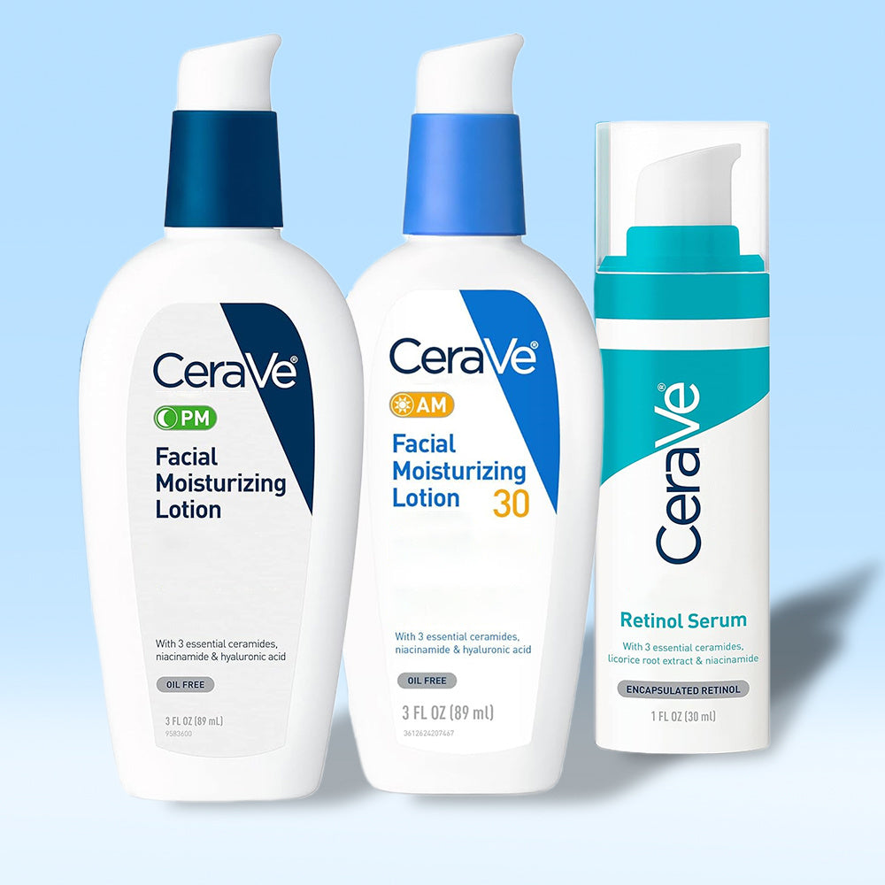 Cerave AM Facial +CeraVe PM Facial +CeraVe Retinol Serum