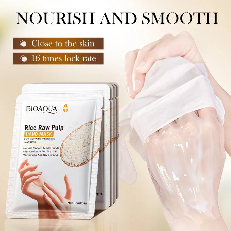 Bioaqua White Rice Hand Mask Moisturizing