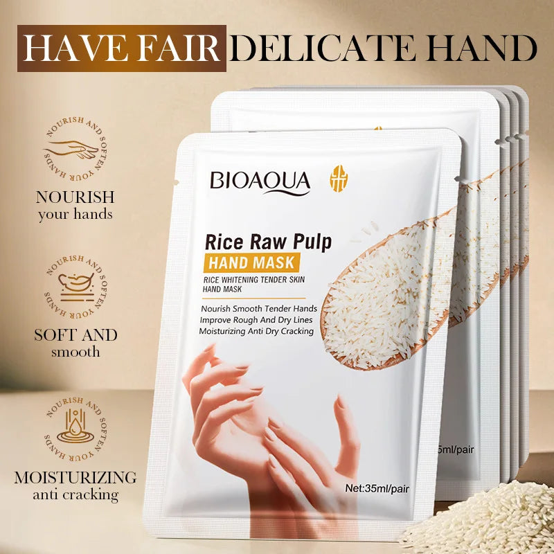 Bioaqua White Rice Hand Mask Moisturizing