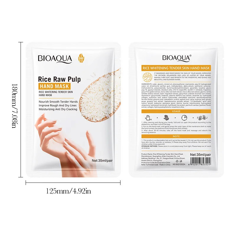 Bioaqua White Rice Hand Mask Moisturizing