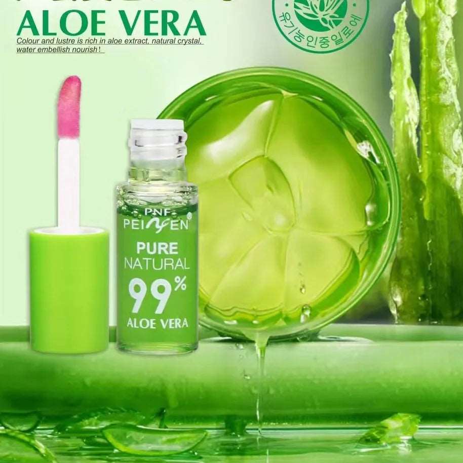 1PCS Moisturizing Natural Aloe Essence Lip Gloss Changable Color Portable Waterproof Long Lasting Nutritious Lips Care Lipstick