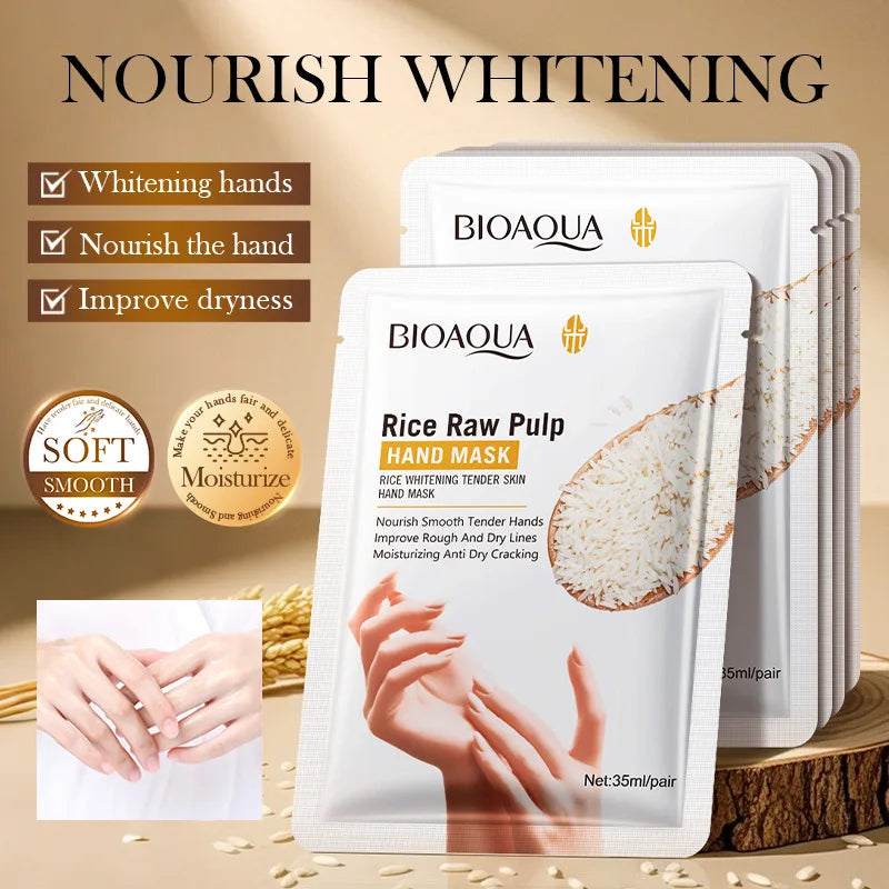 Bioaqua White Rice Hand Mask Moisturizing